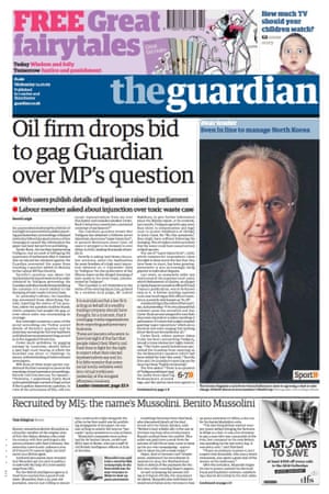 The Guardian's Trafigura front page