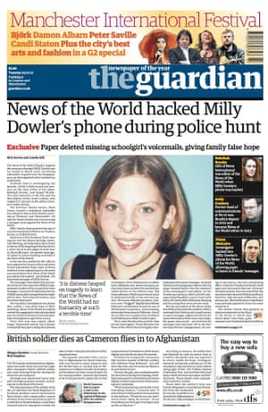 The Guardian's Milly Dowler front page