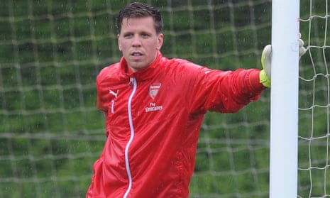 Arsenal's Wojciech Szczesny during a training session at London Colney before Saturday's FA Cup final.