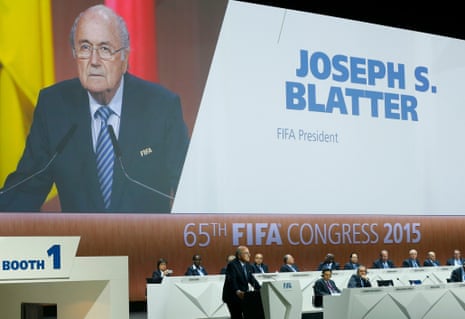 Sepp Blatter delivers his speech.