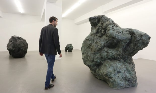 Sculptures entitled Tauro Machi, Adam and Frenhofer by British artist William Tucker at the Buchmann Galerie during Berlin Gallery Weekend.