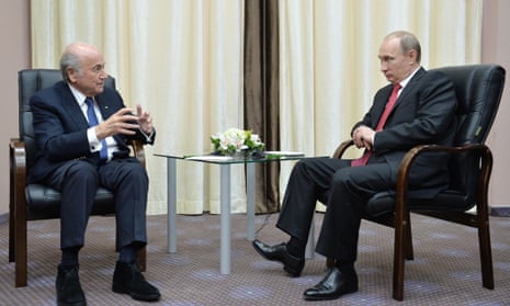 Sepp Blatter meeting Vladimir Putin, recently.