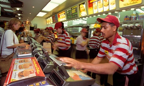 Young staff at a McDonalds branch in London