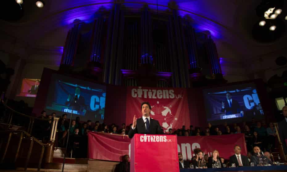Labour leader Ed Miliband speaks at the Citizens UK event at Westminster Central Hall.