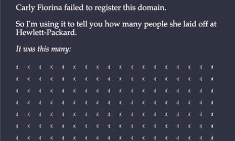 The CarlyFiorina.org domain. ‘It was a personal project,’ founder Michel Link said.