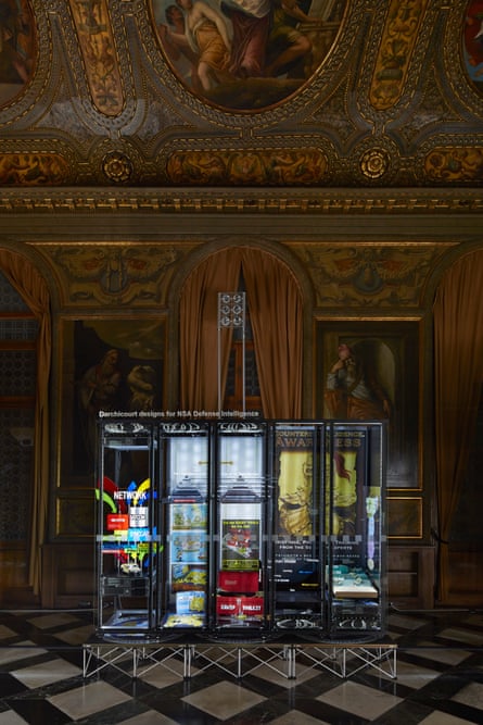 An installation titled Secret Power by New Zealand artist Simon Day at at the Biblioteca Nazionale Marciana as part of Venice Biennale