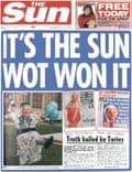 The Sun front page 'It's the Sun wot won it" from 1992