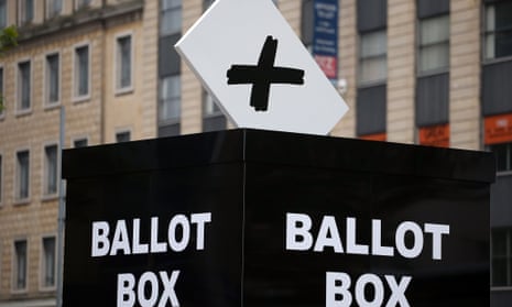 A mock ballot box  to encourage people to vote in the Bristol mayoral election on November 15, 2012 in Bristol, England.