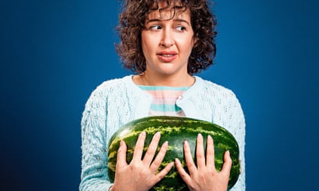 hadley freeman holding a watermelon