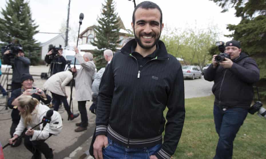 Omar Khadr after being released on bail in Edmonton, Alberta.