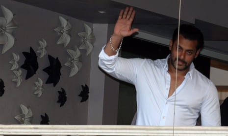 Salman Khan on the balcony of his Mumbai flat, 8 May 2015.