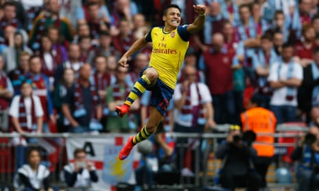 FA Cup final: Alexis Sanchez of Arsenal celebrates after scoring their second goal