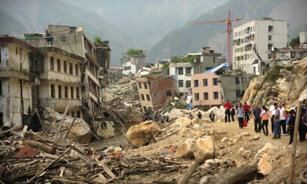 The devastated town of Beichuan in China's earthquake ravaged Sichuan province in May 2009.