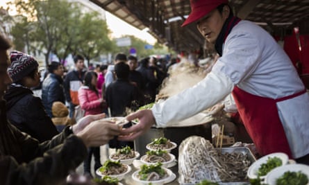 Chinese salad for sale in a street market in Beijing in November 2014.