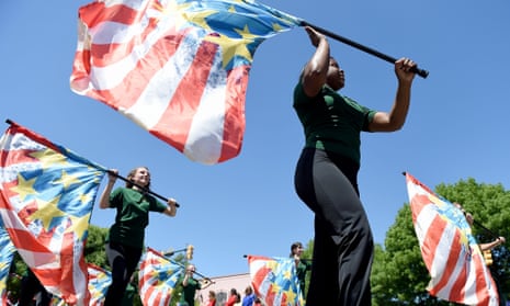 The Aiken High School Color Guard performs on Memorial Day.