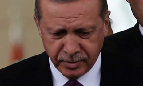 The Turkish president, Recep Tayyip Erdogan, following the elections on Sunday, where his AK party lost its absolute majority in parliament for the first time since coming to power in 2002.