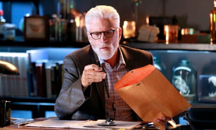 Are forensics eccentric?: Ted Danson in the 15th season finale of CSI: Crime Scene Investigation.