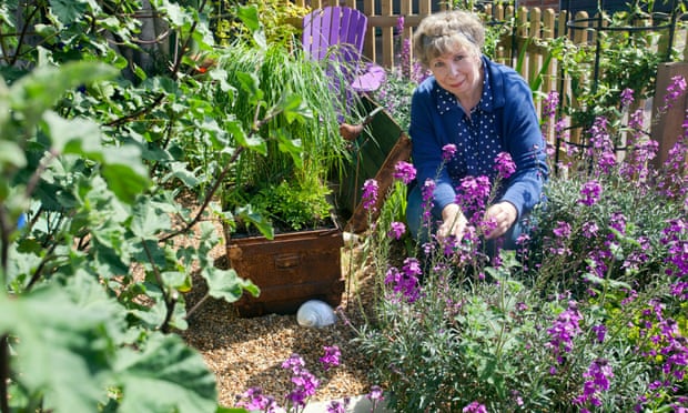 Sue Cuthbert in her garden