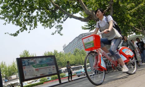 Wheels for hire … 250,000 share-bike rides are made each day in Hangzhou.