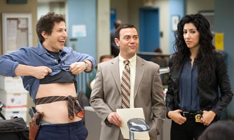 Andy Samberg, Joe Lo Truglio and Stephanie Beatriz in Brooklyn Nine-Nine