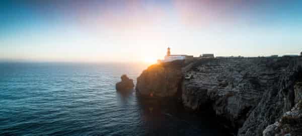 Sunset from Cabo De São Vicente, Europe ' s most southwesterly point. A köpeny kelták, görögök és rómaiak számára szent hely volt.