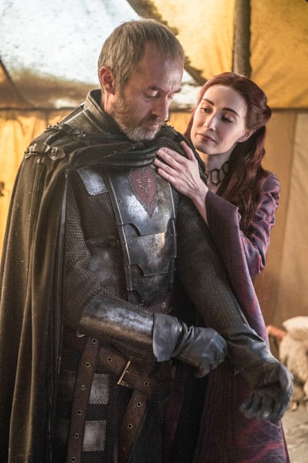 Melisandre and Stannis Baratheon - Carice van Houten and Stephen Dillane.