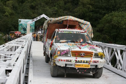 First truck across East Chakothi Bridge