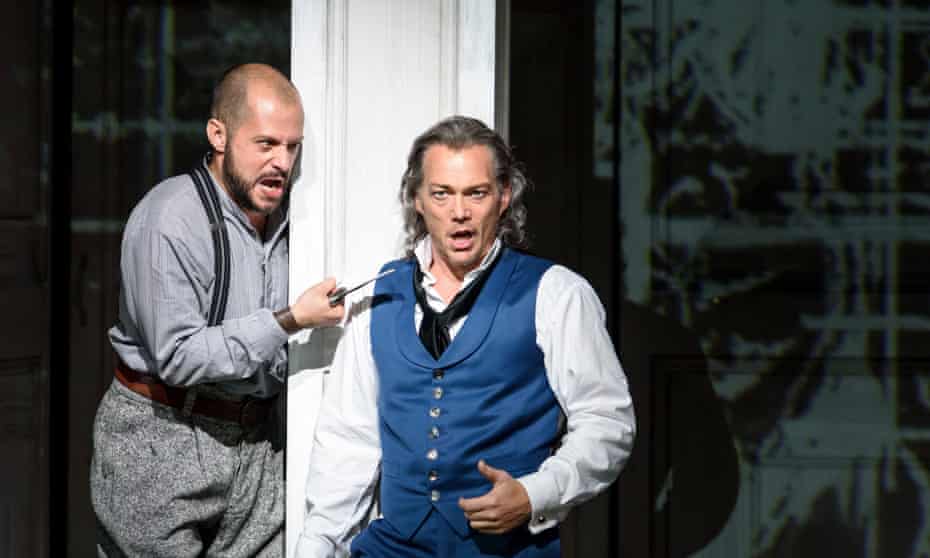 Lex Esposito as Leporello and Christopher Maltman as Don Giovanni at the Royal Opera House.
