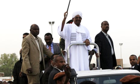Sudanese president Omar al-Bashir waves to supporters on after arriving back in Khartoum after the African Union conference in Johannesburg.
