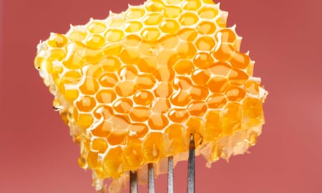 Honeycomb on a fork.