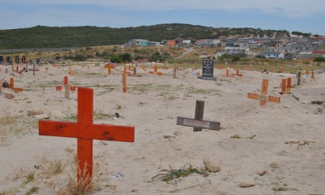 A sandy cemetery in Khayelitsha, Cape Town’s largest township.