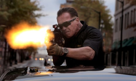In the 2014 movie Sabotage, Schwarzenegger shows how to clear oncoming traffic.