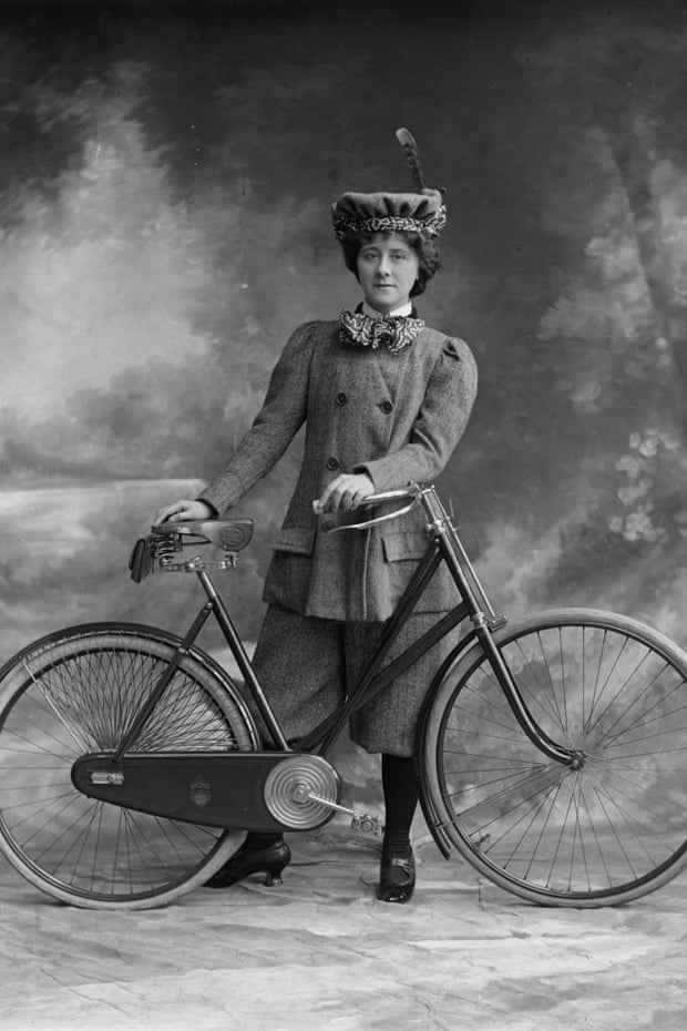 Victorian woman and a bike