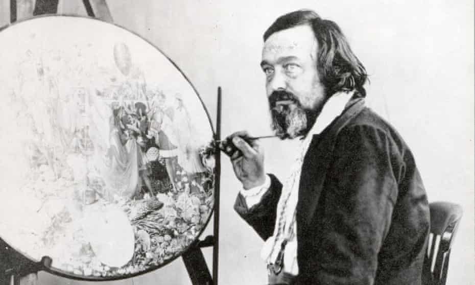 Henry Hering, Portrait photograph of Richard Dadd painting Contradiction (c.1875)