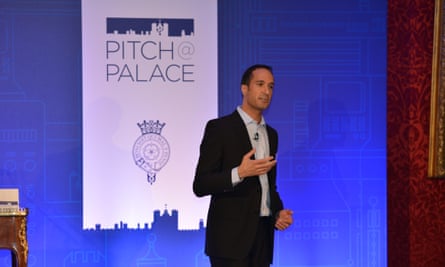 Mutaz Qubbaj at the Pitch@Palace startup competition. 