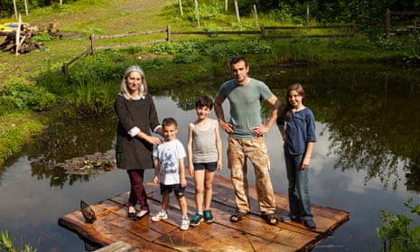 Tobias Jones, Francesca Lenzi and their three children, from left Leonardo, Emma and Bennedetta, at 