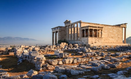 Erechtheion, an ancient greek temple in the north side of the Acropolis of Athens in Greece.
