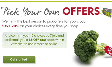 Waitrose new top customer code