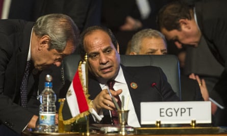 Egypt's President Abdel Fattah al-Sisi (centre)
