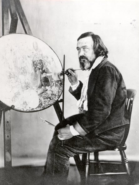 Dadd in Bethlem, painting Contradiction, c1875, photographed by Henry Hering.