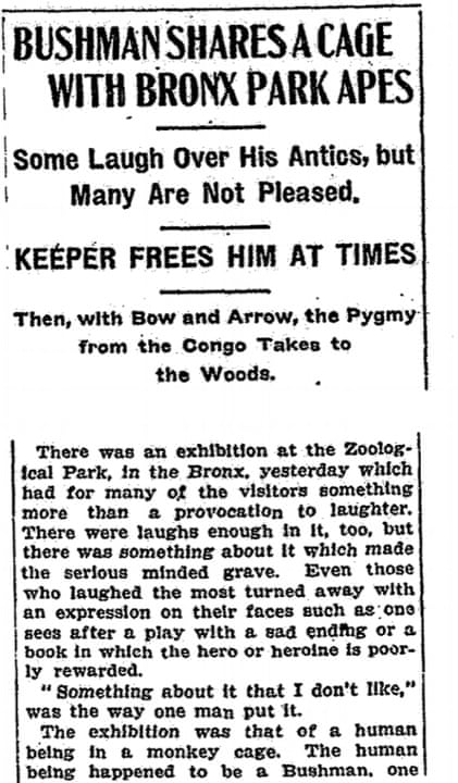 The New York Times report about Ota Benga on 9 September, 1906.