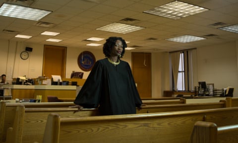 Judge Victoria Pratt in the municipal court in Newark, New Jersey.