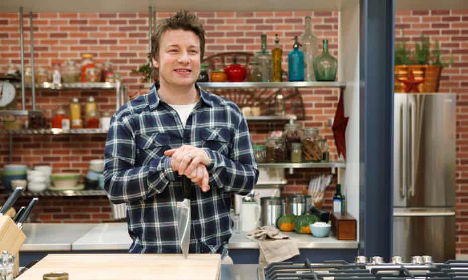 Jamie Oliver on the set of his Food Revolution programme in the US, which won an Emmy award, and ran from 2010 to 2011.