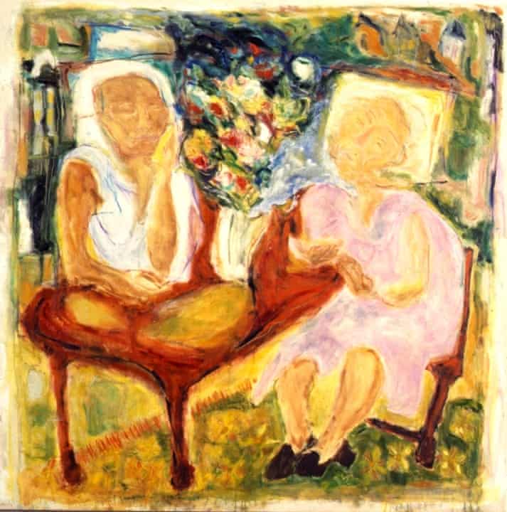 Tracey Emin's painting Me & My Nan, 1988, from her RCA degree show.