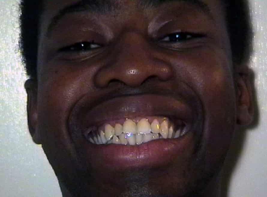 A video still from Harold Offeh's film Smile, 2001.