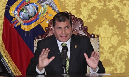 Ecuador's President Rafael Correa announces he authorizes the exploitation of oil in the Yasuni National Park,