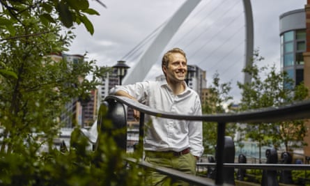 Nick Simpson in Newcastle in front of the Gateshead Millennium Bridge