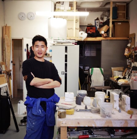 Artist Kentaro Yamada in his Acava-managed studio in Hoxton's Cremer Street.