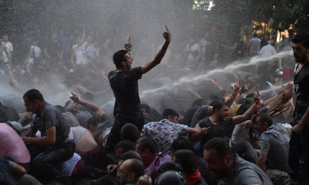 Riot police use water cannon to disperse protesters in Yerevan angry about a 17 to 22% electricity price hike.
