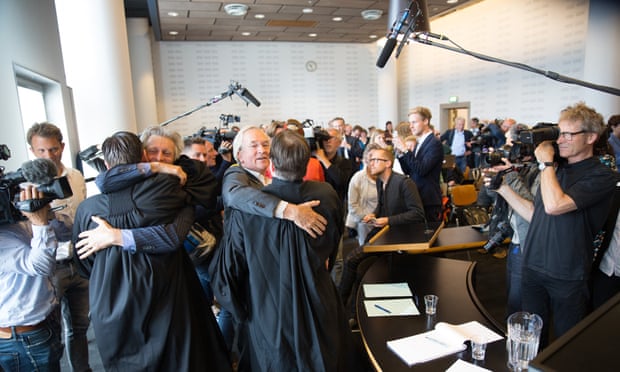 Urgenda 's legal team celebrating after court ruling in The Hague